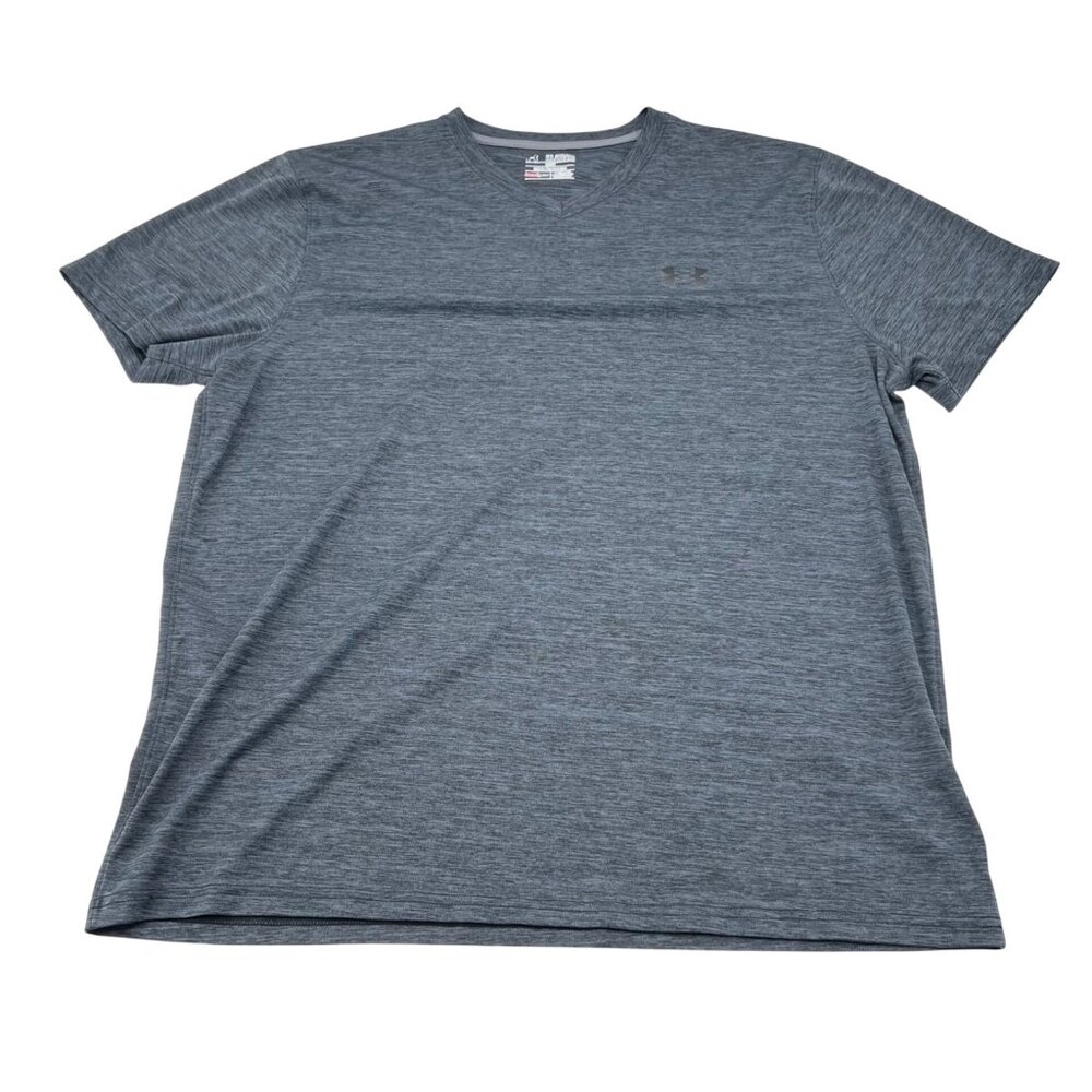 Under Armour Gray Loose Fit HeatGear Mens Athletic T-Shirt 2XL Short Sleeve